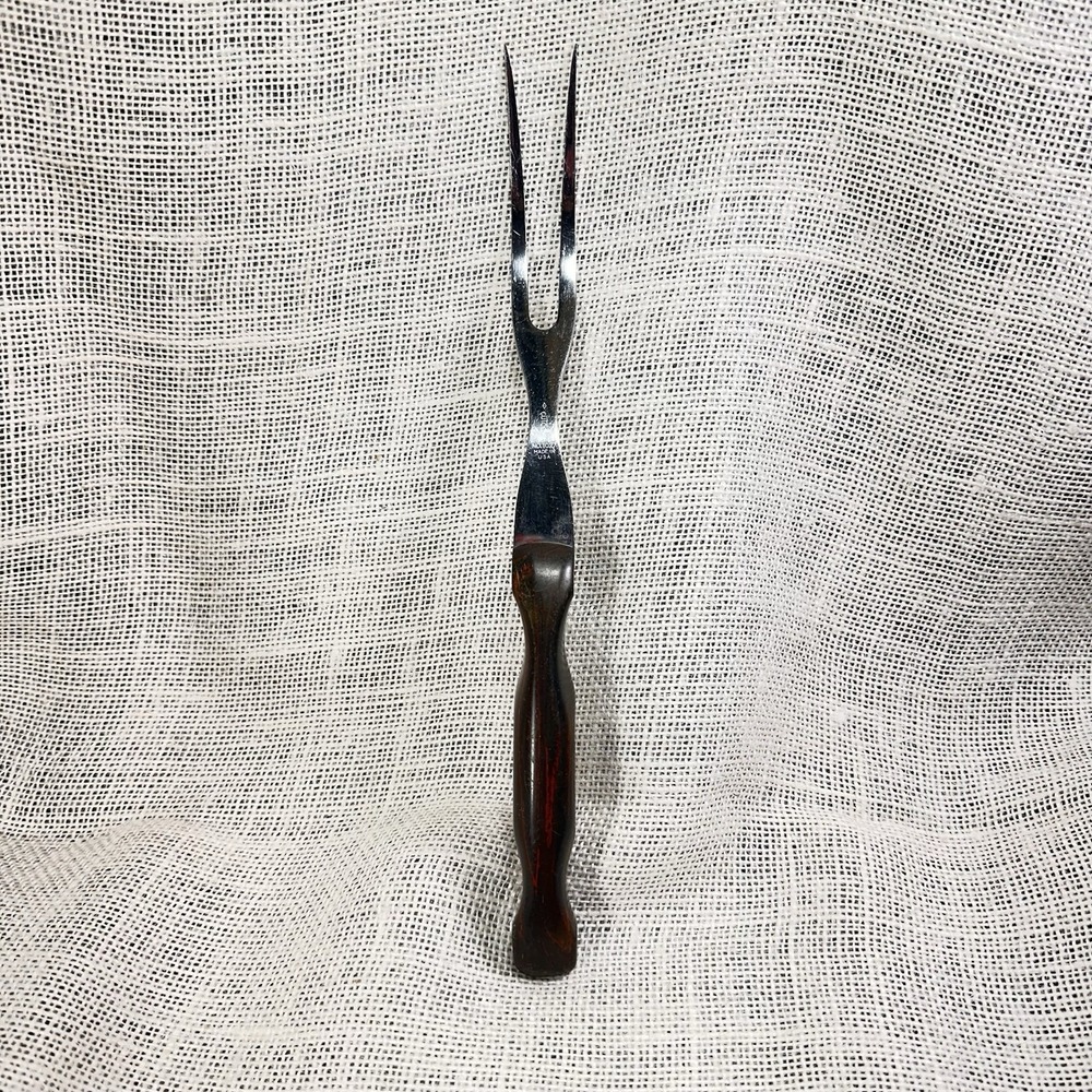 Cutco No 1027 Carving Fork Brown‎ Handle Made in USA Kitchen Utensil